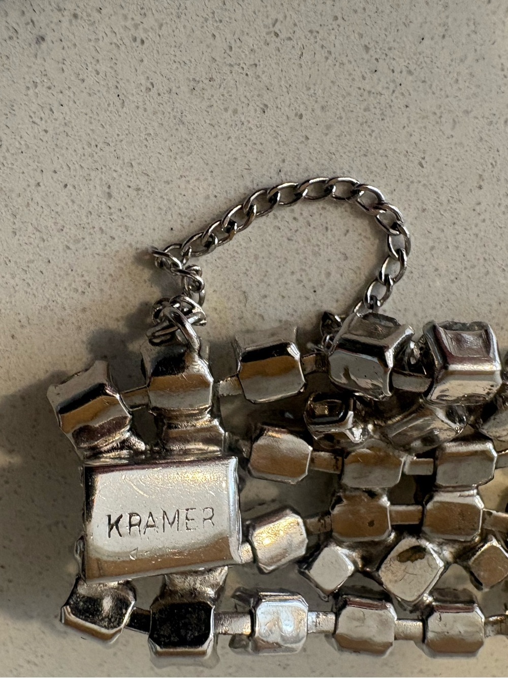 Kramer Silvertone Rhinestone bracelet - Picture 7 of 7